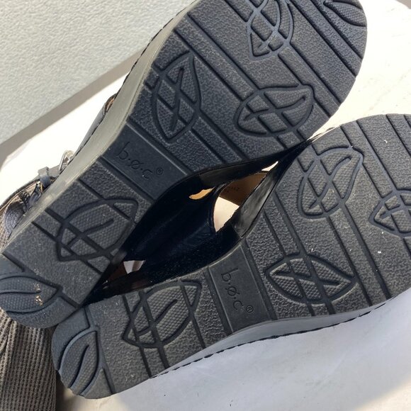 Born Daisy Wedge Sandal Women's Black Leather Chunky Strap Slingback Casual 7 M‎ - Picture 16 of 16